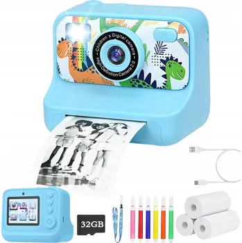 Digitální fotoaparát DĚTSKÝ DIGITÁLNÍ FOTOAPARÁT S TISKÁRNOU + KARTA 32GB + 3 ROLE PAPÍRU