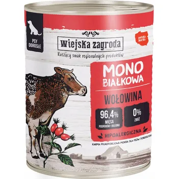 Krmivo pro psa Wiejska Zagroda Krmivo mokré krmivo pro psy Monoproteinové Hovězí (pro dospělé psy) 800g