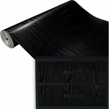 Fototapeta Samolepicí Fólie dýha na nábytková dvířka ČERNÝ DŘEVĚNÝ lesk 45x50