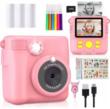 Digitální fotoaparát Dětský digitální fotoaparát NATYCHMIAŽITÝ s tiskárnou + 3 ROLKY