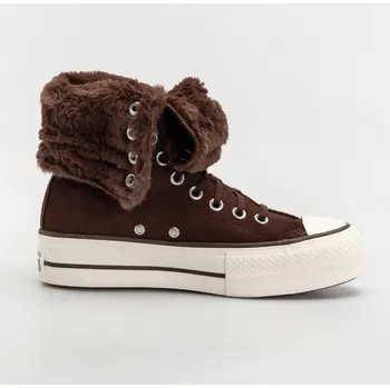 Dámská běžecká obuv Converse Chuck Taylor All Star Fold Over Lift (totally fudged) 39.5, hnědá