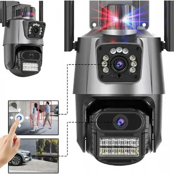 IP kamera Venkovní solární kamera ZinTevo 4K HD, duální objektiv 6MP, WiFi