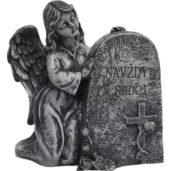 Smuteční dekorace Anděl navždy v srdci 17 x 15 smuteční dekorace anděl polystone