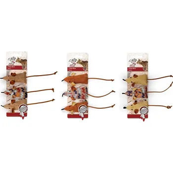 Hračka pro kočku Myška AFP Dreams Catcher – balení 3 ks – se šantou