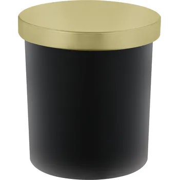 Sklenice Sklenice na svíčky černá matná 300 ml se zlatým víčkem - 72 kusů