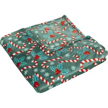 deka Zelená vánoční deka Holly