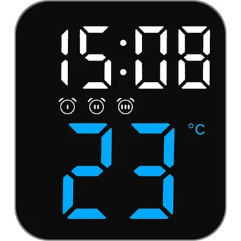Budík DIGITÁLNÍ HODINKY LED BUDÍK TEPLOMĚR MODERNÍ ELEKTRONICKÝ ALARM LCD