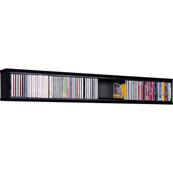 police Černá police na CD disky, kapacita 85 CD