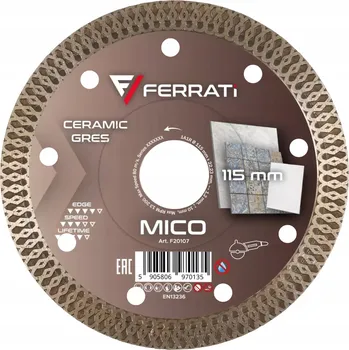 Řezný kotouč Diamantový kotouč řezný Ferrati 115 mm x 22,2 mm na keramiku a kámen