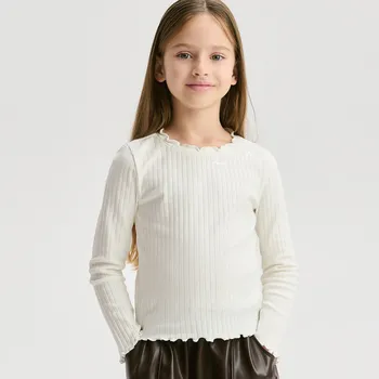 Reserved - Tričko z žebrovaného úpletu - krémová - 398FT-01X - 398FT-01X-152