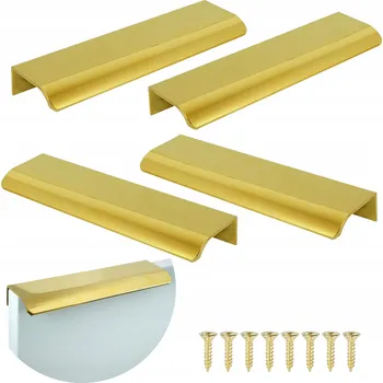 Nábytkové kování Nábytková úchytka hranová LYON zlatý lesk 128 mm