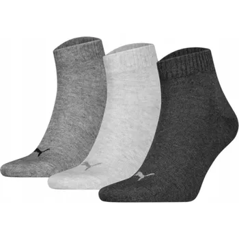 Pánské ponožky PUMA QUARTER PLAIN 3 PÁRY -39-42- Unisexové Ponožky Šedé