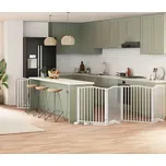 vidaXL Zábrana pro psy s dvířky skládací 10 panelů 800 cm topol [3155639] Barva: Bílá