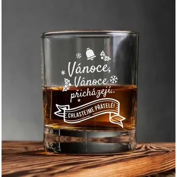 Sklenice Sklenička na whisky 280 ml Vánoce přicházejí, 1 ks (Vánoční dárek)
