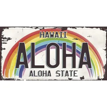 Plechová cedule Ceduľa značka Aloha Hawaii 30x15cm