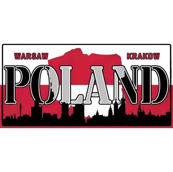 Plechová cedule Ceduľa značka Poland Warshaw Krakow 30x15cm