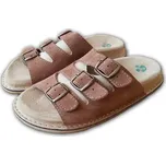 Pánské zdravotní pantofle kožené hnědé - 47