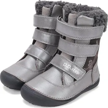 Dívčí obuv D.D.step Barefoot zimní obuv W063-52534 Dark Grey EUR 33