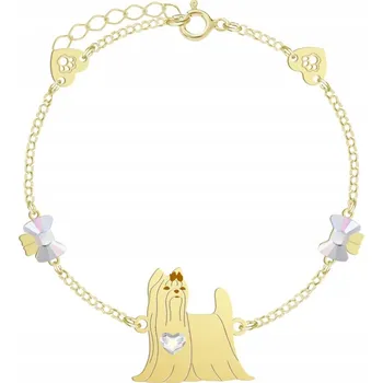 Náramek Pozlacený náramek s jorkšírským teriérem