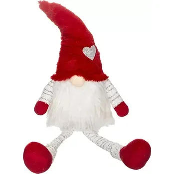 Vánoční dekorace Vánoční dekorační sedící skřítek trpaslíček 64 cm