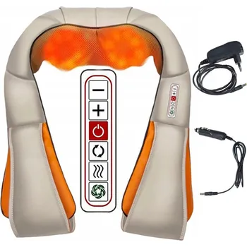 Masážní přístroj Masážní Přístroj Shiatsu s vyhříváním hnědý na krk, šíji a záda