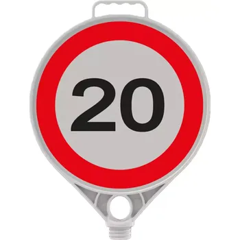 Dopravní značka Plastová (PPC) dopravní výstražná značka "Nejvyšší povolená rychlost 20 km" FLOMA - 28 x 28 cm