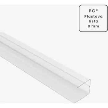 Stavební profil Ukončovací PC U profil 2,1m 8mm