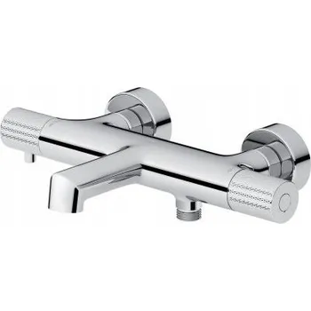 Vodovodní baterie Dvoukohoutková nástěnná vanová a sprchová baterie Cersanit Zen, stříbrná