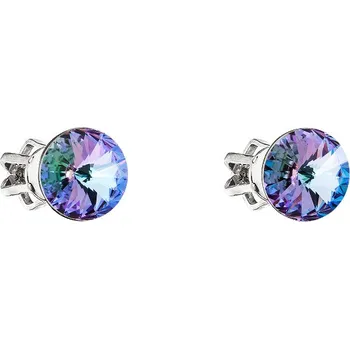 Náušnice Stříbrné náušnice puzeta kulaté rivoli 6mm vitrail light Ag925