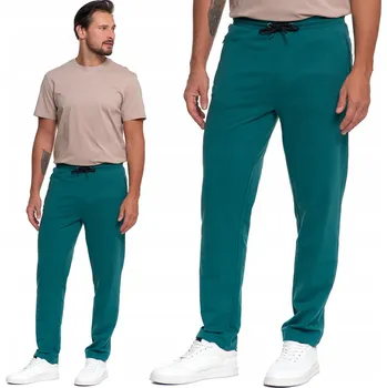 PÁNSKÉ TEPLÁKY MORAJ BAVLNĚNÉ S KAPSY, ROVNÉ NOHAVICE XXL