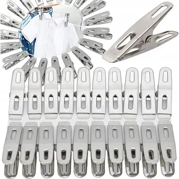 Kolíček na prádlo KOLÍČKY NA PRANÍ ODĚVŮ A SPODNÍHO PRÁDLA 20 KUSŮ SILNÉ KOVOVÉ SPONY