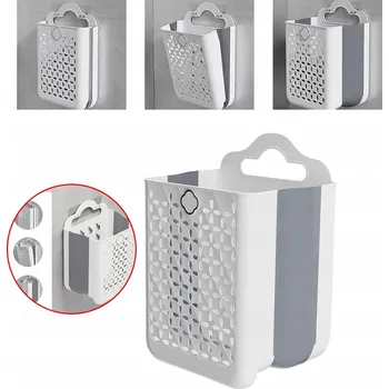 Koš na prádlo DUŻY KOSZ NA PRANIE BIELIZNĘ DO KOUPELNY, SKLÁDACÍ, PROSTORNÝ, 20 L ORGANIZÉR