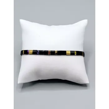 Náramek Miyuki Tila náramek - odstín bronz a černá lesklá 19 cm