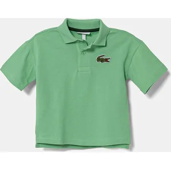 Chlapecké tričko Dětská bavlněná polokošile Lacoste PJ2482 zelená 76X, vel. 164
