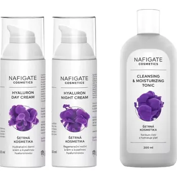 Pleťové sérum Nafigate kyselina hyaluronová denní krém 50 ml + noční krém 50 ml + dočišťovací tonikum 200 ml