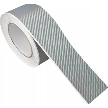 Tapeta Dekorativní lišta Carbon stříbrná, nábytková fólie Samolepicí Páska šířka 5 cm
