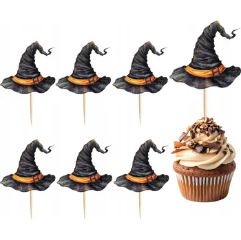 Obraz TOPPER NA DORT A MUFFINY HALLOWEEN DUCHOVÉ DÝNĚ KOČKA SADA TOPPERŮ 6ks #73