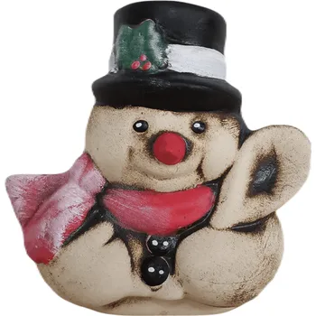 Vánoční dekorace Sněhuláček keramický malý 9 x 11 keramika venkovní sněhulák