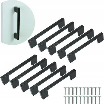 Nábytkové kování Nábytková úchytka klasická černá matná 18,5 x 0,9 x 2,6 cm