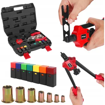 Nýtovací pistole Nýtovací kleště na nýtovací matice M3-M12, ruční, zesílené, dlouhé, silné