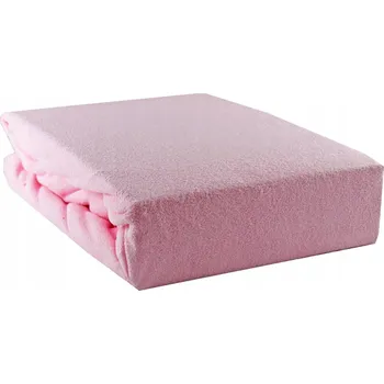 Prostěradlo Froté prostěradlo s gumou 140x200 cm, světle růžové