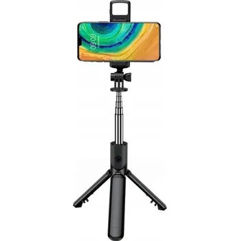 Selfie tyč Selfie tyč Tripod Techsuit S03-S LED světlo, 67 cm - Černá