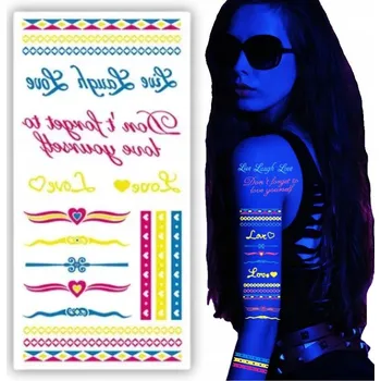 Odstranitelné tetování SAMOLEPKY NA OBLIČEJ TĚLO FESTIVAL FLUORESCENČNÍ OMYVATELNÉ DOČASNÉ TETOVÁNÍ