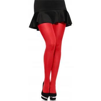 Dámské punčochy Punčocháče plus size 60 DEN matné hladké MS-162 Červené 4XL