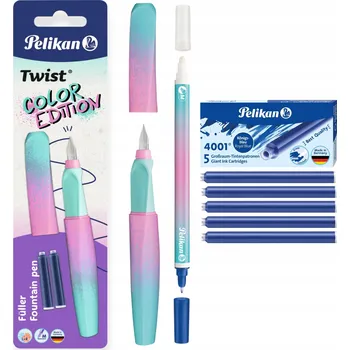 Sada pro VÝUKU PSANÍ – plnicí pero, zmizík, bombičky Pelikan Twist