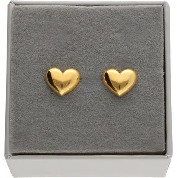 Náušnice Zlaté náušnice ŠROUBKY srdíčka vypouklé módní stříbro 925 pozlacené