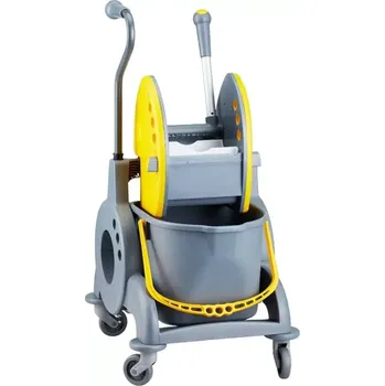 MERIDA úklidový vozík žlutý s ergonomickou rukojetí jednokbelíkový 15 l + box 8 l, ždímač