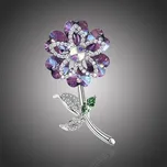 Éternelle Brož Swarovski Elements Crocetti Purple - květina B8034-X0393B-S Fialová