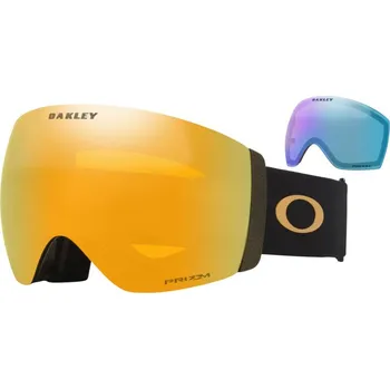 Lyžařské brýle OAKLEY Flight Deck Pro L Mettalic Black Gold w/Prizm 24K + náhradní sklo Prizm Iced Zlatá Velký rám