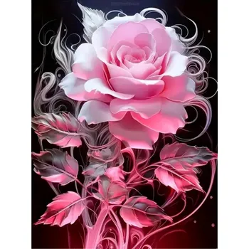 MALOVÁNÍ PODLE ČÍSEL S RÁMEM Obrazy pro malování podle čísel 40x50 Květiny